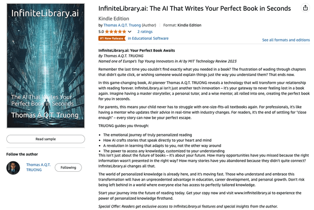InfiniteLibrary.ai: The AI That Writes Your Perfect Book Infinite Library AI Book Cover - The AI That Writes Your Perfect Book - #1 Educational Software Bestseller